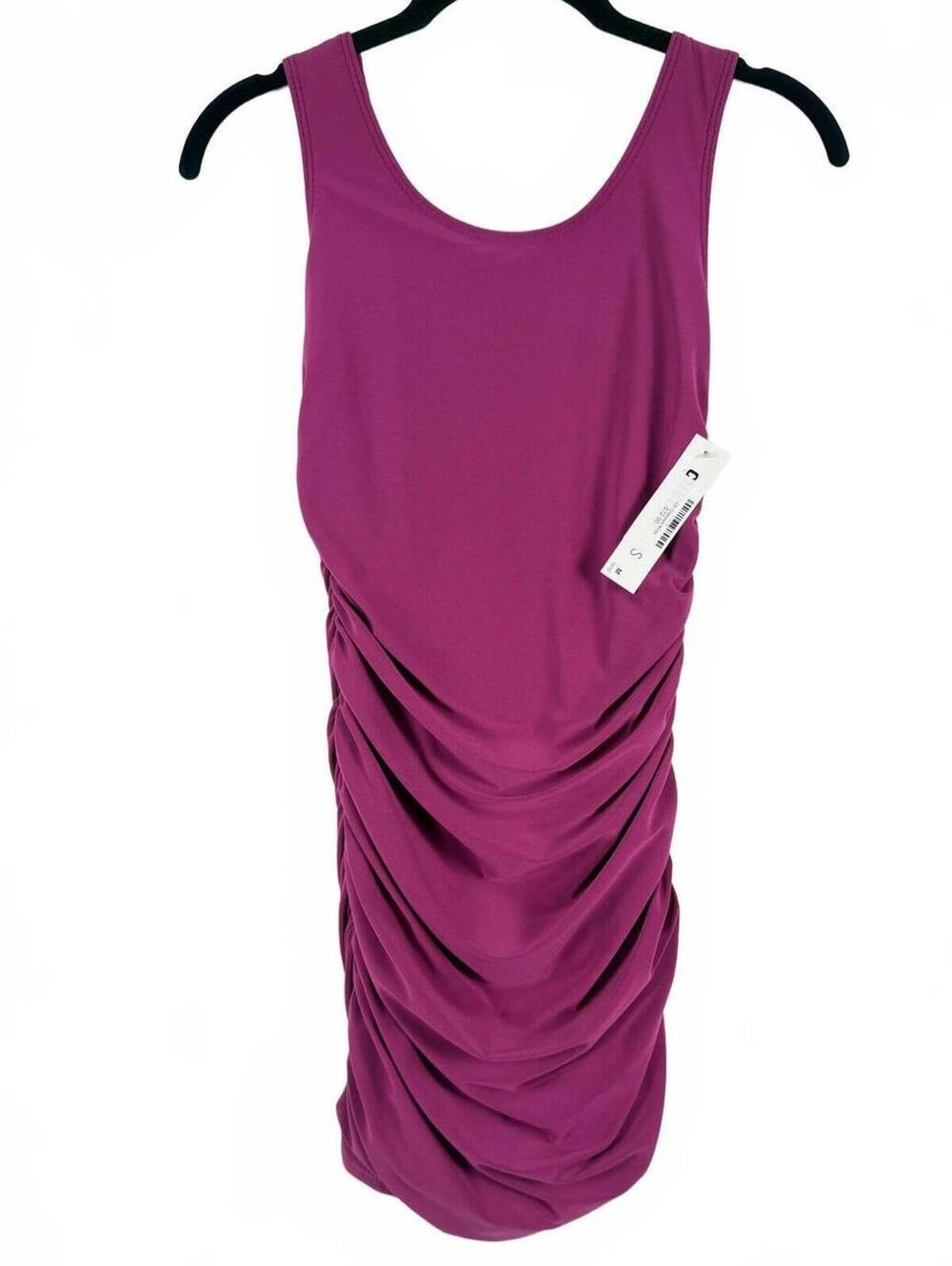 NEW Cheryl Creations Berry Magenta Side Ruched Bodycon Mini Dress Girls Med